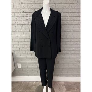 Plaza South Women Black Career Pant Suit Size 14